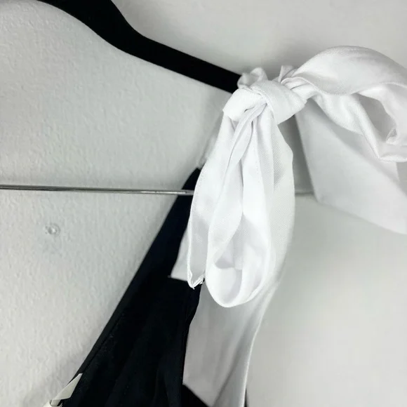 Black Dress with White Bow Straps - Picture 4 of 9